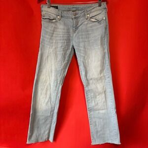 True Religion BILLIE Mid Rise Straight Jeans Light Wash Womens 28‎